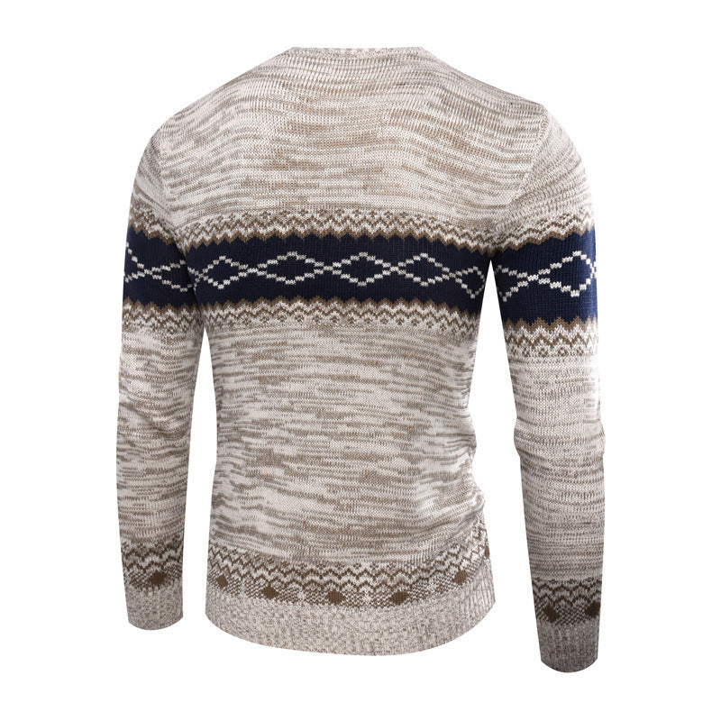 Herren Strickpullover mit modernem geometrischen Muster Aliams