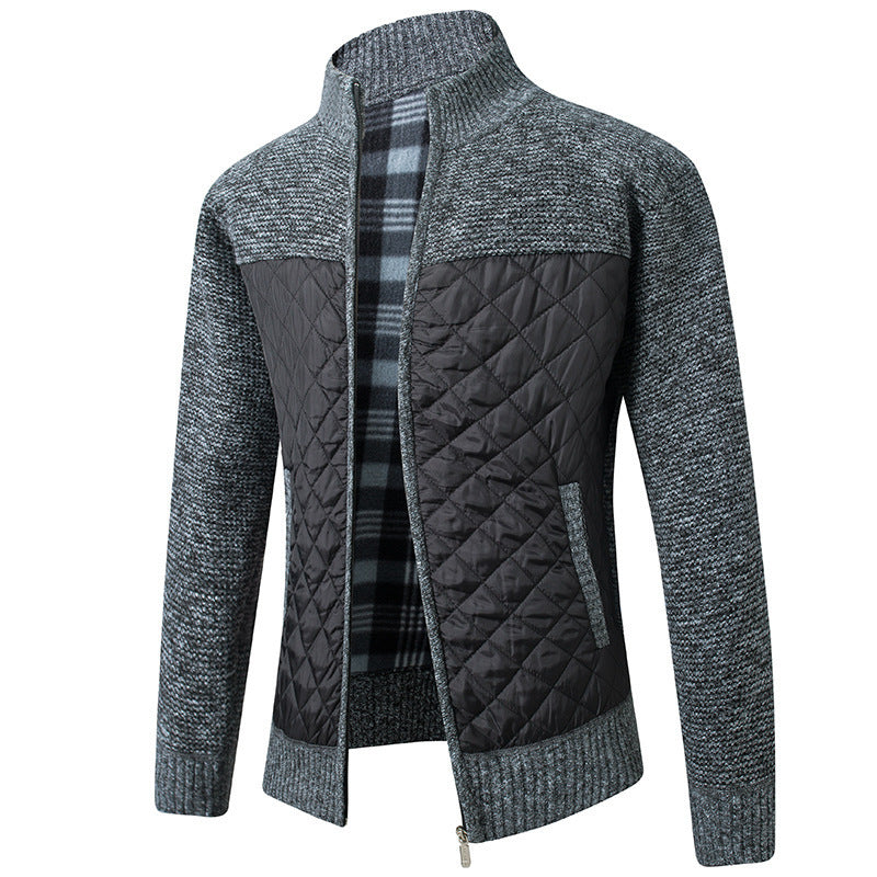Herren Steppjacke mit Strickdetails und hohem Kragen Aliams