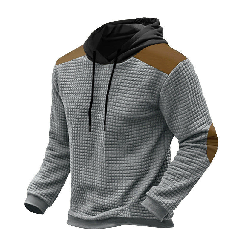 Herren strukturierter Kapuzenpullover mit Kontrastdetails Aliams