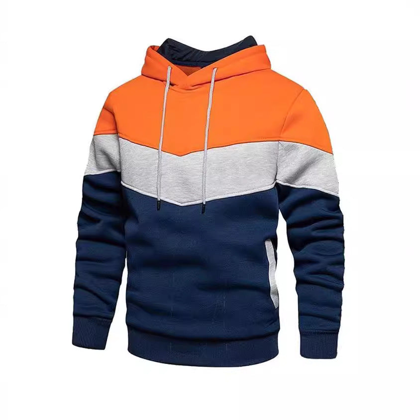 Herren sportlicher Kapuzenpullover mit stylischem Farbmix und praktischen Taschen Aliams