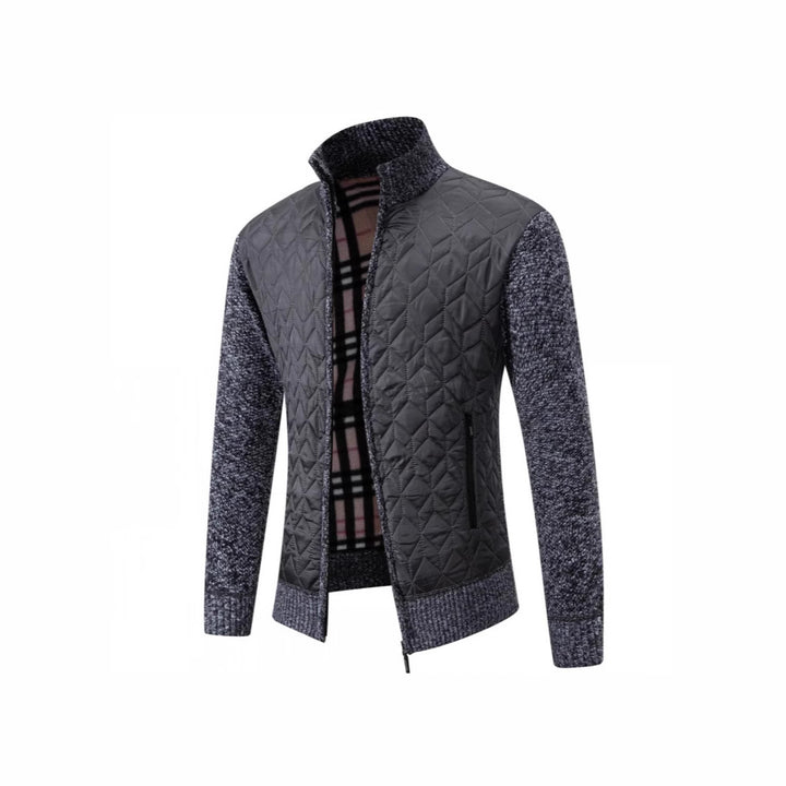 Herren Steppjacke mit hohem Kragen und eleganter Strickästhetik Aliams