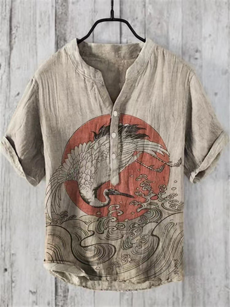 Aliams | Japanisches Hemd Aus Leinenmix