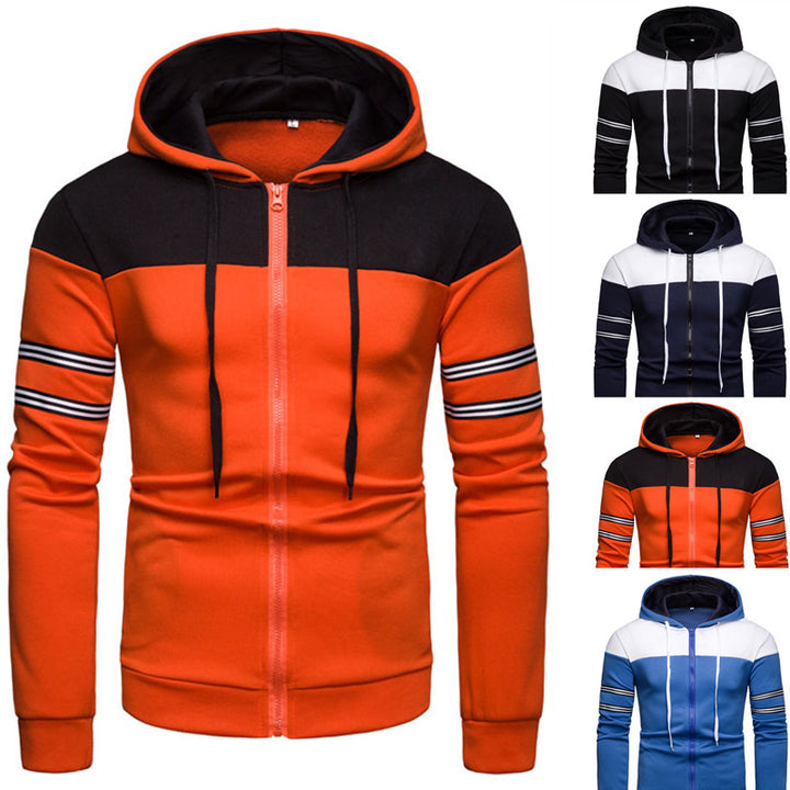 Herren sportlicher Kapuzenpullover mit kontrastierenden Einsätzen Aliams