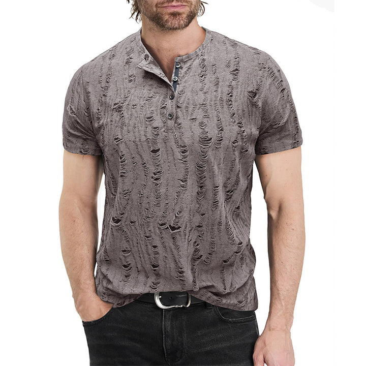 Herren T-Shirt mit besonderen Strukturdetails Aliams