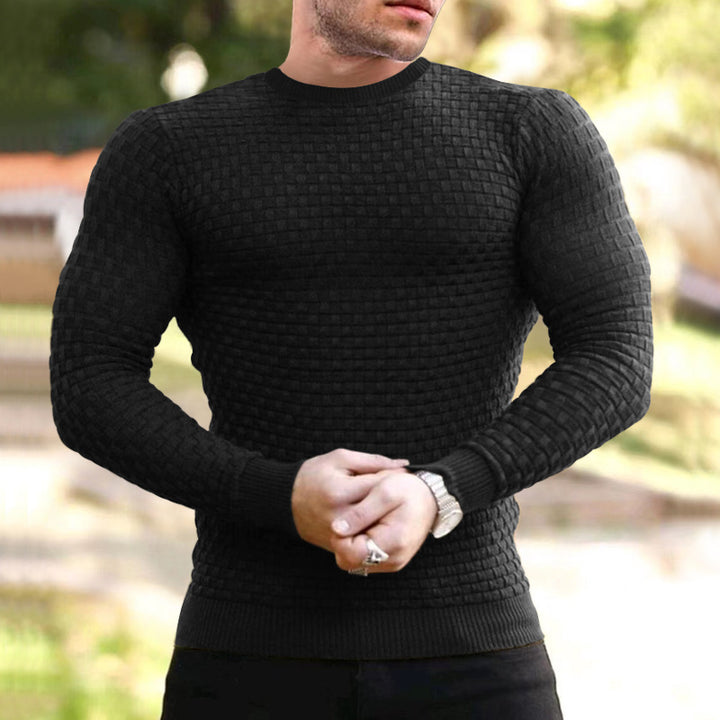 Herren Strukturierter Langarmpullover Aliams