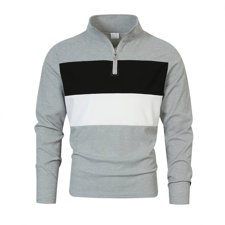 Herren Zip-Pullover mit modischem Farbschnitt und komfortablem Style Aliams