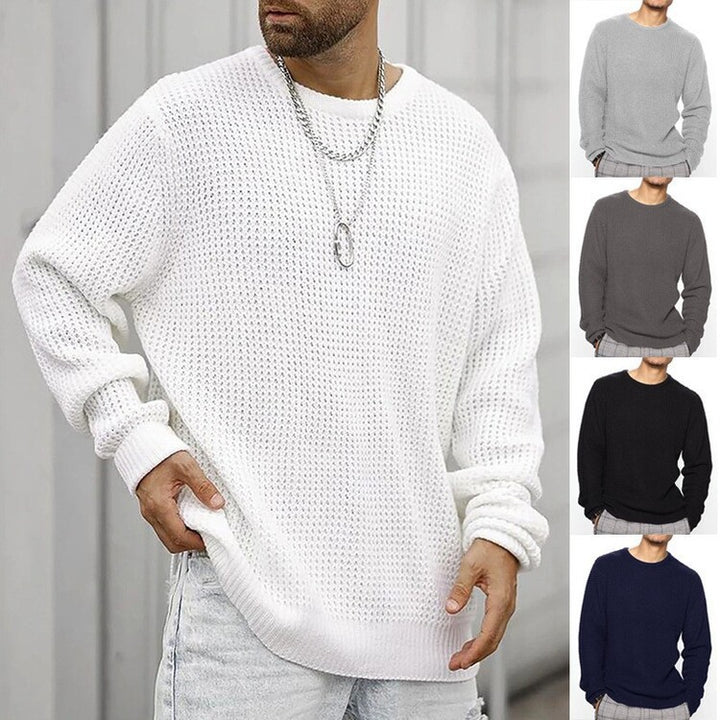 Herren Strukturierter Pullover mit Rundhalsausschnitt Aliams