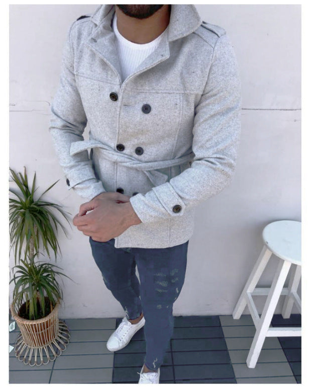 Herren Mantel mit doppelter Knopfreihe Aliams
