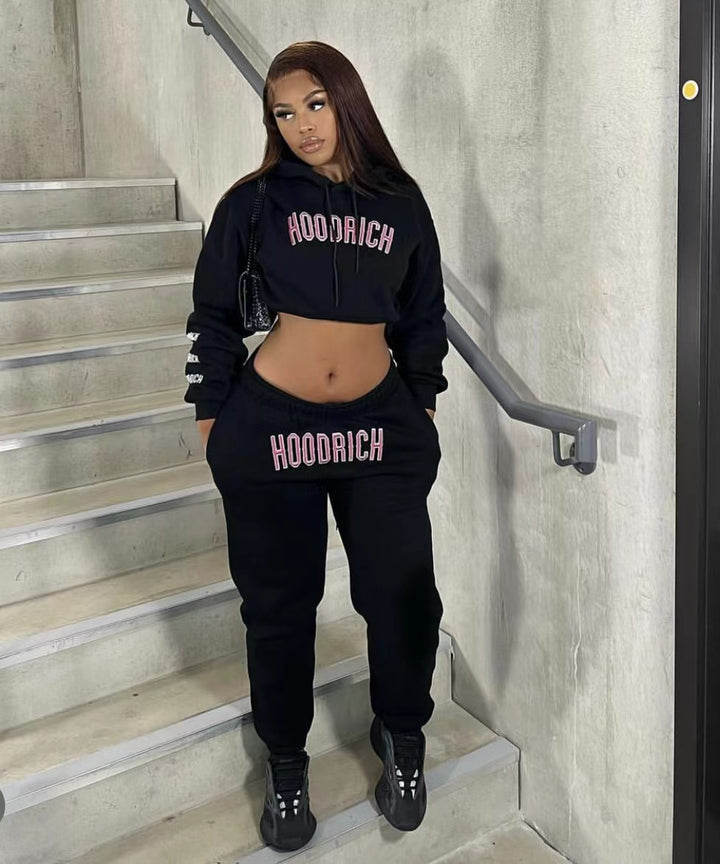 Herren Sportlicher Hoodie und Jogginghose-Set mit modischem Schriftzug Aliams