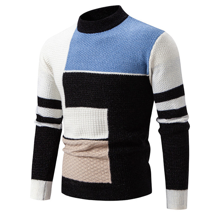 Herren Strukturierter Pullover mit modernem Farbblockdesign Aliams
