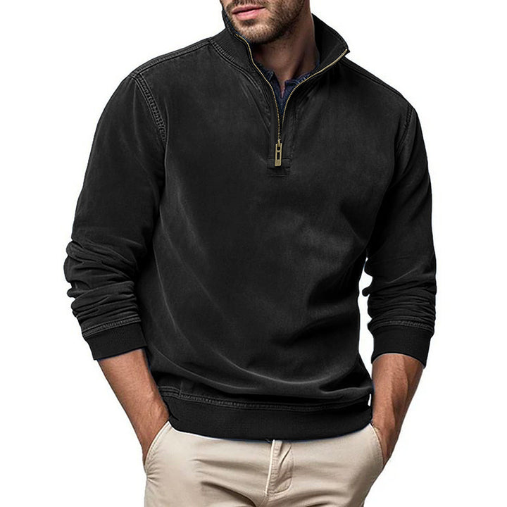 Herren sportlicher Pullover mit halbem Reißverschluss Aliams