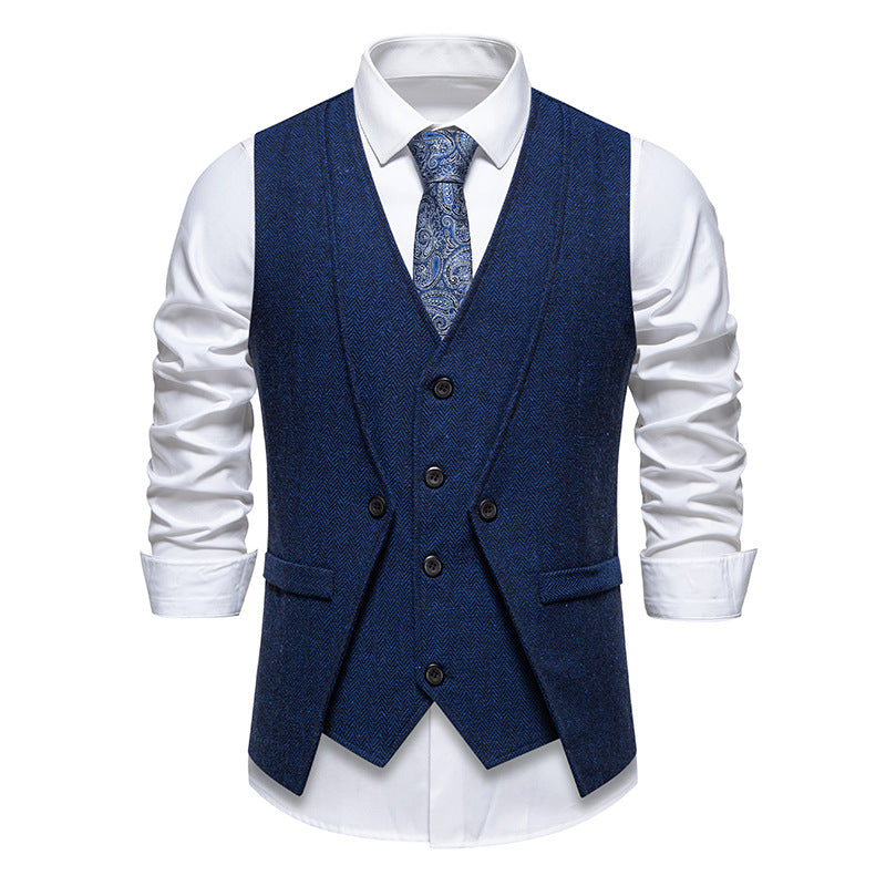 Herren elegante Weste mit feinem Strukturmuster Aliams