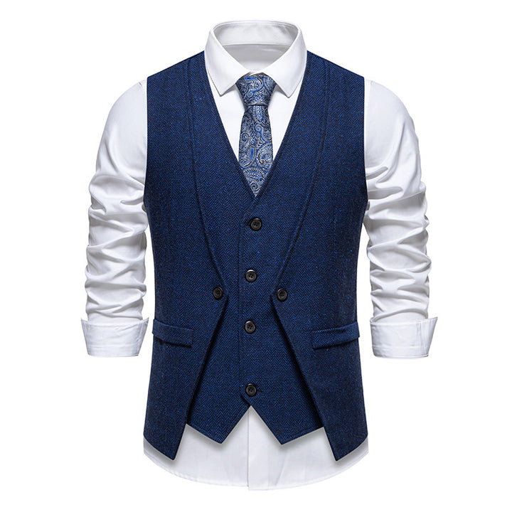 Herren elegante Weste mit feinem Strukturmuster Aliams
