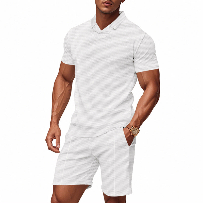 Herren sportliches Kurzarm-Komplettoutfit mit strukturiertem Design Aliams