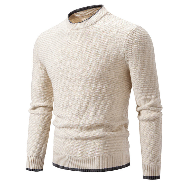 Herren strukturierter Pullover mit hochabschließendem Kragen Aliams