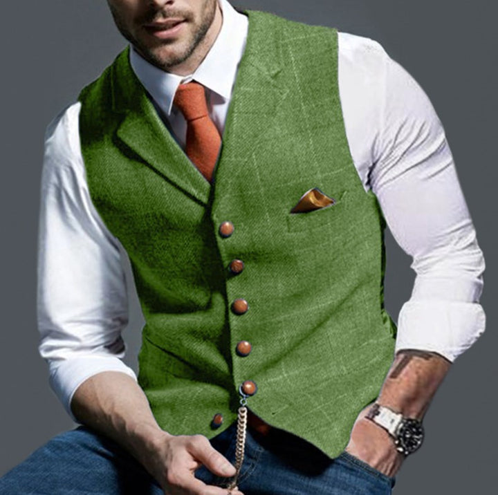 Herren stilvolle elegante Weste mit feinem Stoff Aliams