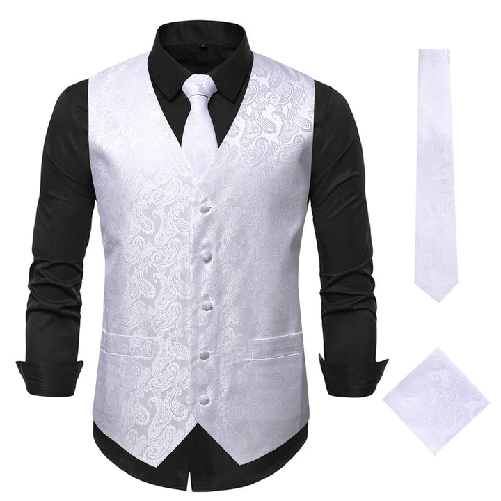 Herren elegante Weste mit Paisleymuster Aliams