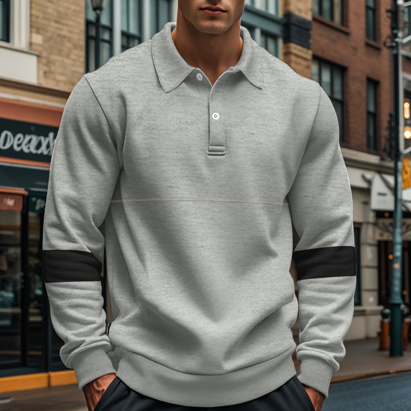 Herren sportlicher Pullover mit modischen Kontraststreifen Aliams