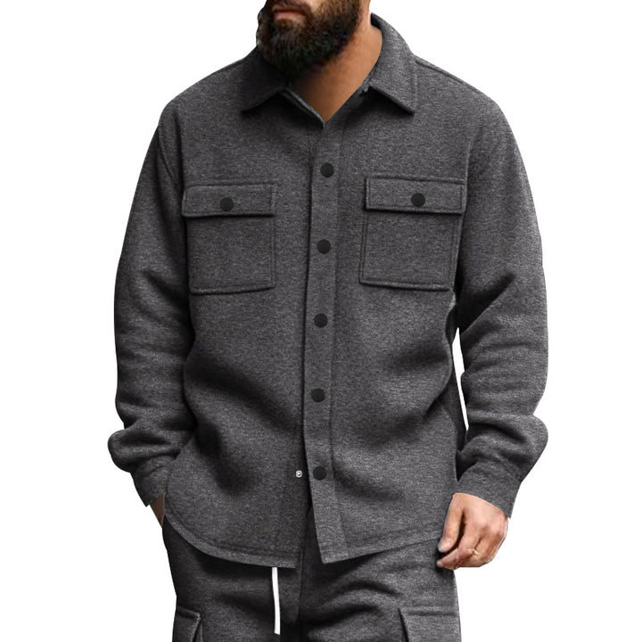 Herren strukturierte Arbeitsjacke mit praktischen Taschen Aliams