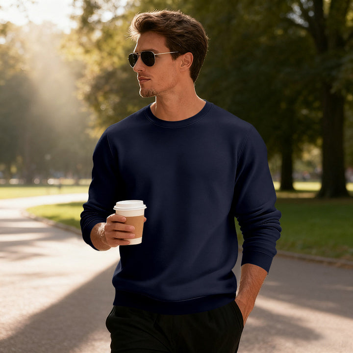 Herren Sportlicher Rundhalspullover Aliams