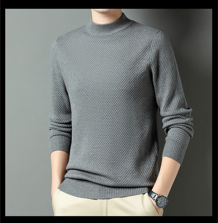 Herren Strukturierter Rollkragenpullover aus hochwertiger Baumwolle Aliams