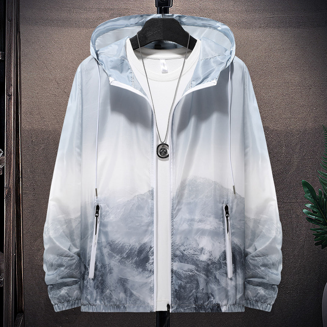 Herren Wind- und wasserfeste leichte Jacke mit einstellbarer Kapuze und reflektierenden Details Aliams