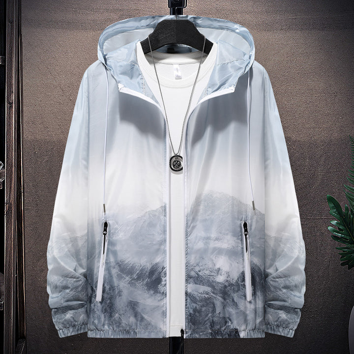 Herren Wind- und wasserfeste leichte Jacke mit einstellbarer Kapuze und reflektierenden Details Aliams