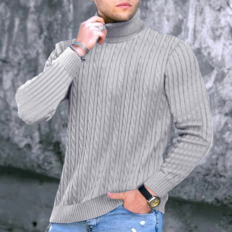 Herren Zopfmuster Rollkragenpullover Aliams