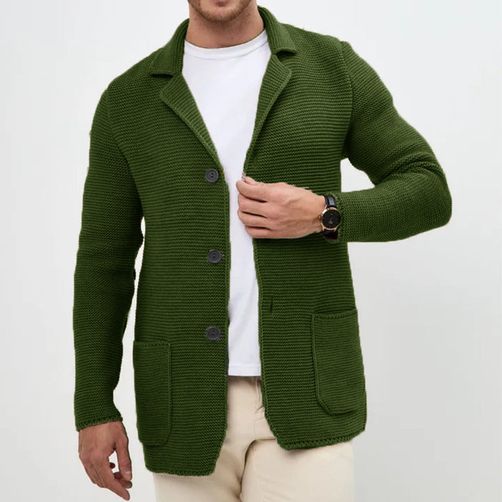 Herren Strickjacke mit warmem Schalkragen und praktischen Taschen Aliams