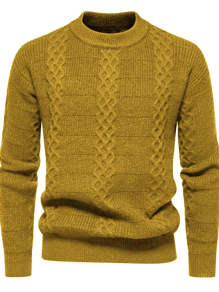 Herren Strukturierter Strickpullover mit hohem Kragen Aliams
