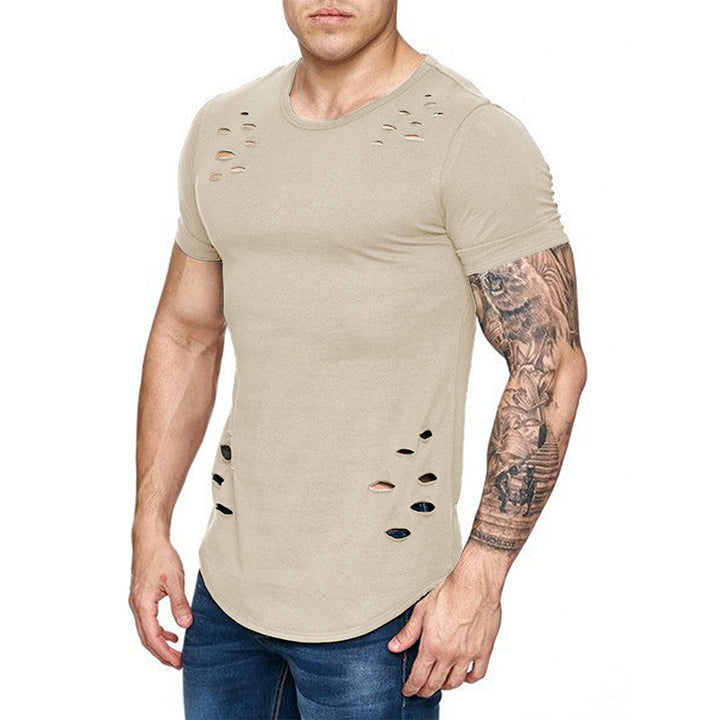 Herren Trendiges T-Shirt mit einzigartigen Cut-Outs Aliams