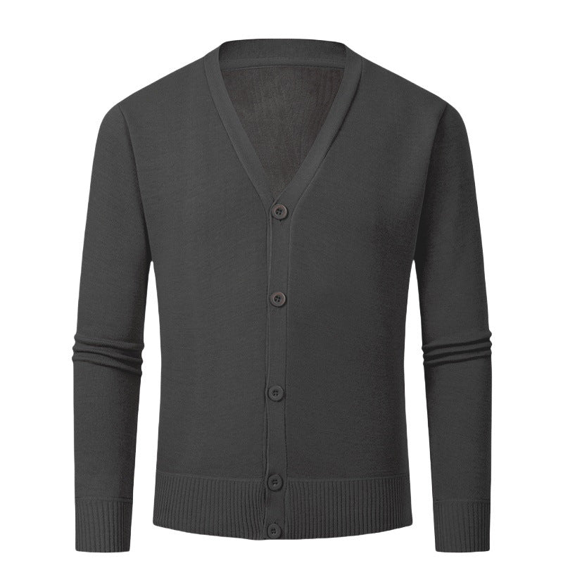 Herren Strickjacke mit V-Ausschnitt und knopflosem Design Aliams
