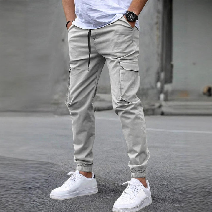Herren trendige Cargo-Hose mit elastischem Bund und praktischen Seitentaschen Aliams
