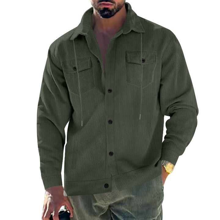 Herren Strukturierte Kordjacke mit praktischen Taschen Aliams