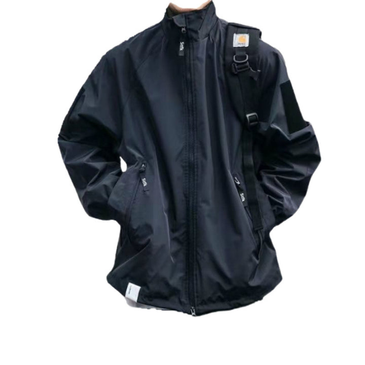 Herren Wind- und Wetterjacke mit funktionalen Taschen und hohem Kragen Aliams