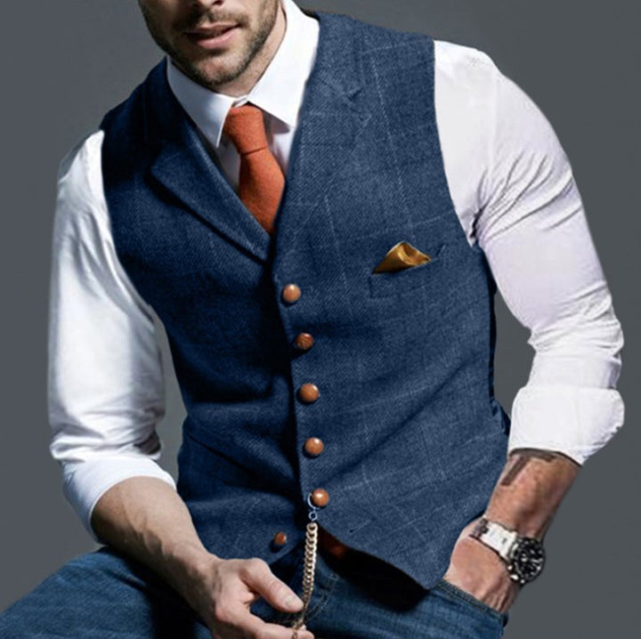 Herren stilvolle elegante Weste mit feinem Stoff Aliams