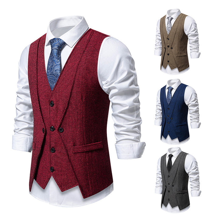 Herren elegante Weste mit feinem Strukturmuster Aliams