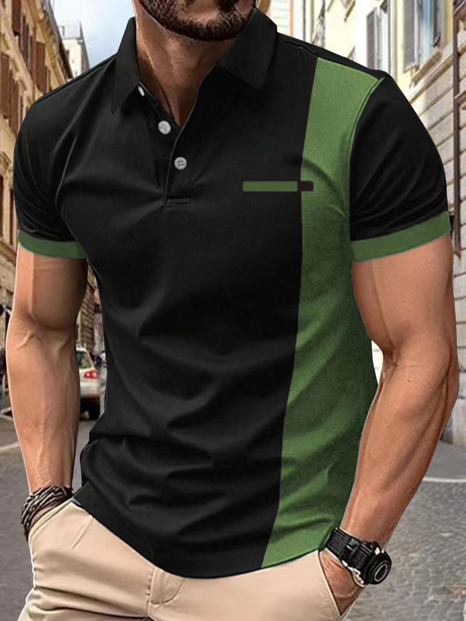 Herren Sportliches Kurzarm-Poloshirt Aliams