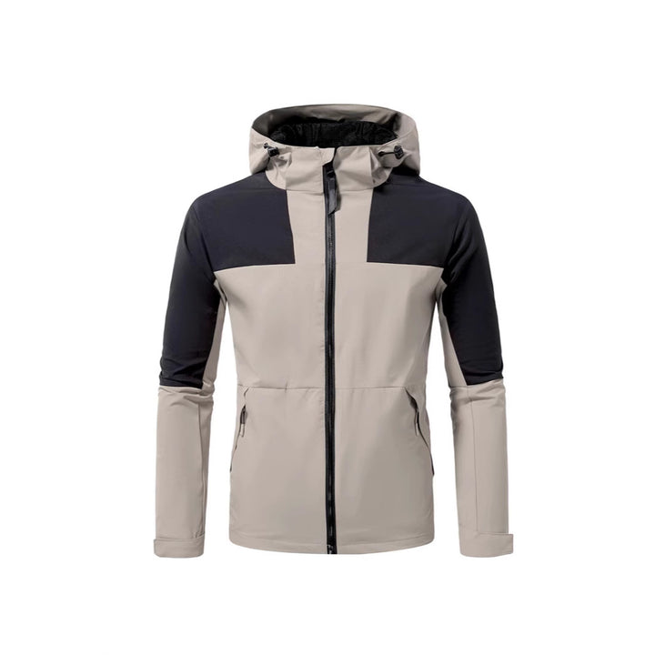 Herren Windbreaker Jacke mit verstellbarem Kapuzenkragen und seitlichen Taschen Aliams