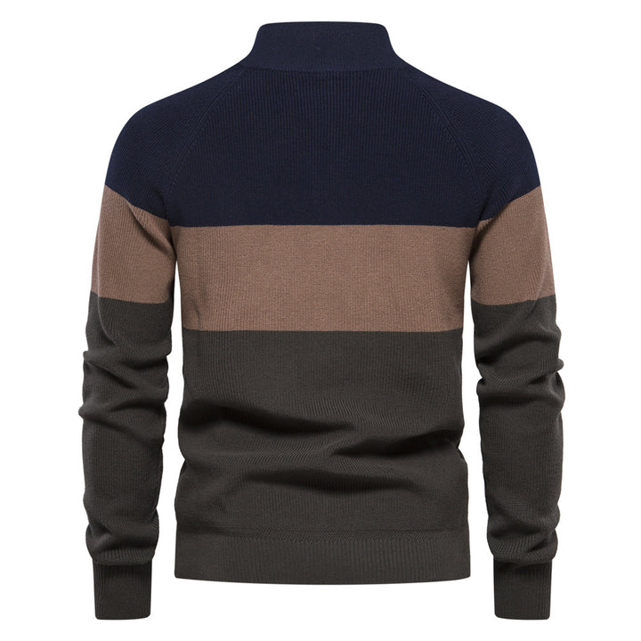 Herren Strickjacke mit modischem Farbblockdesign und hochwertigem Reißverschluss Aliams