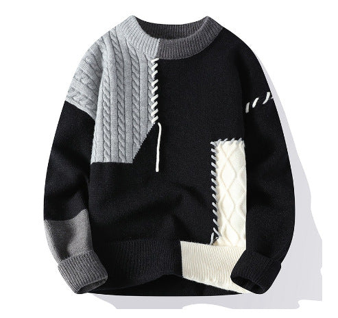 Herren Strickpullover mit kreativem Muster und strukturierten Akzenten Aliams