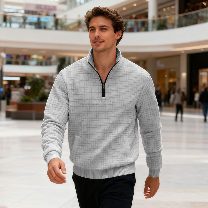 Herren sportlicher Pullover mit halbhoch geschlossenem Kragen Aliams