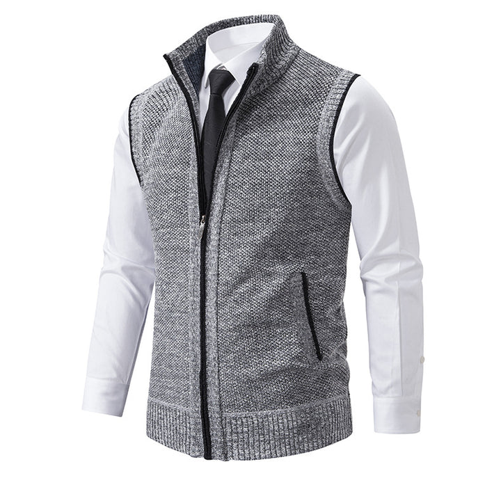 Herren Strickweste mit Reißverschluss und strukturiertem Design Aliams