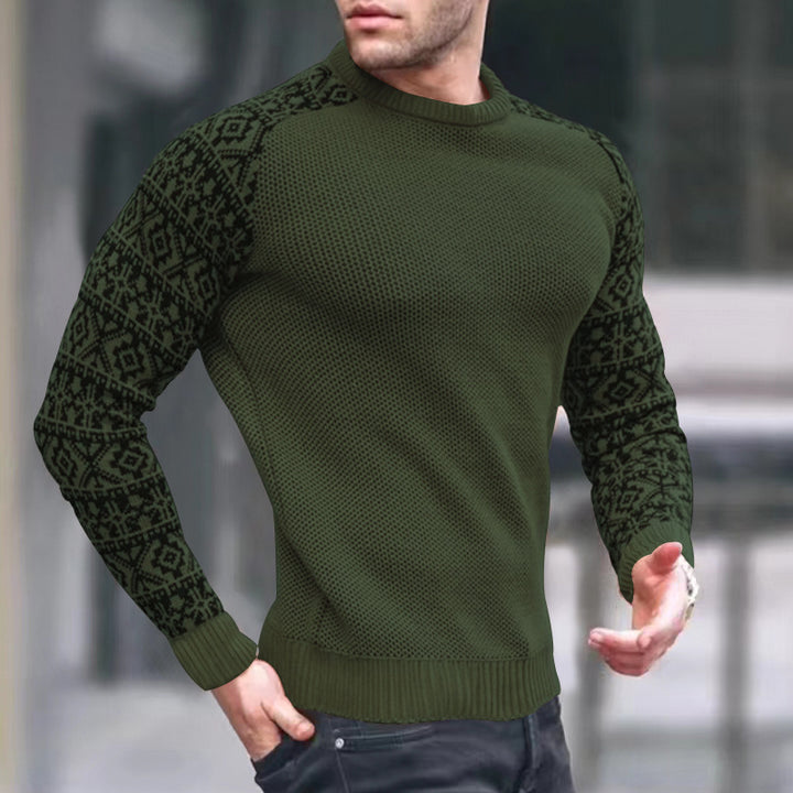 Herren Strickpullover mit grafischem Muster und strukturiertem Design Aliams