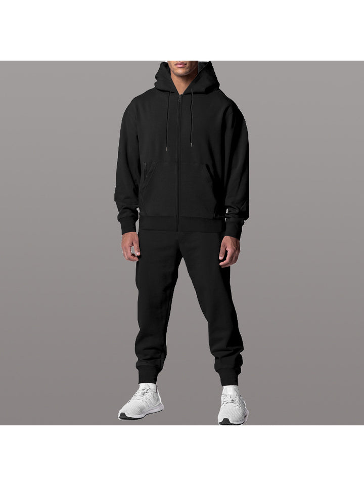 Herren sportlicher Kapuzensweatanzug mit funktionalen Reißverschlusstaschen Aliams