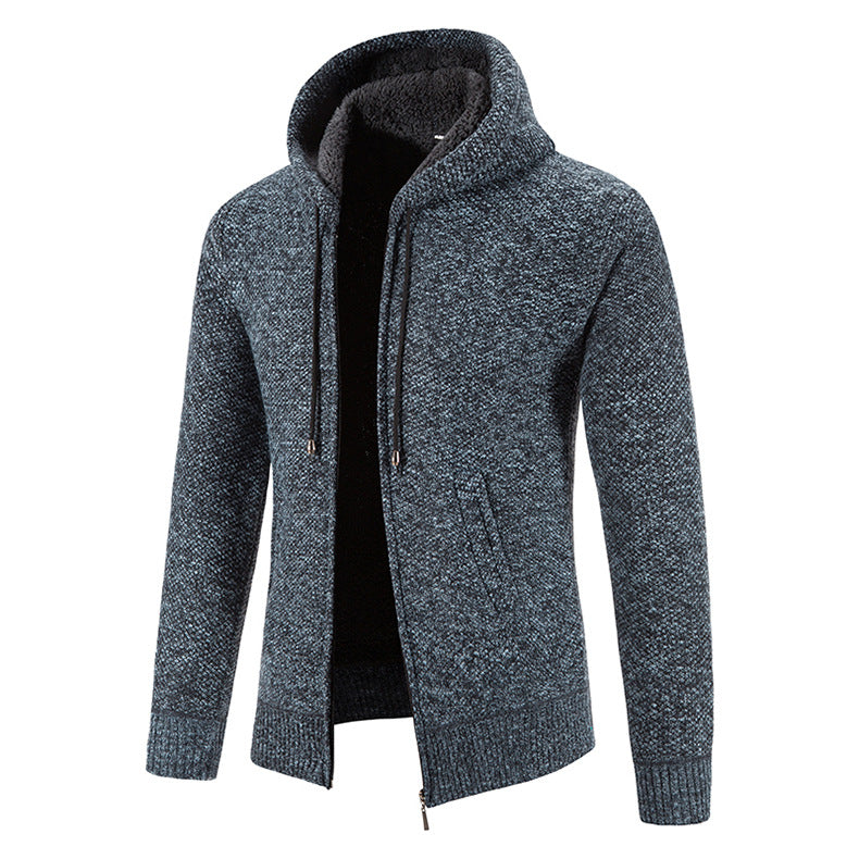 Herren Strickjacke mit moderner Kapuze und strukturiertem Design Aliams