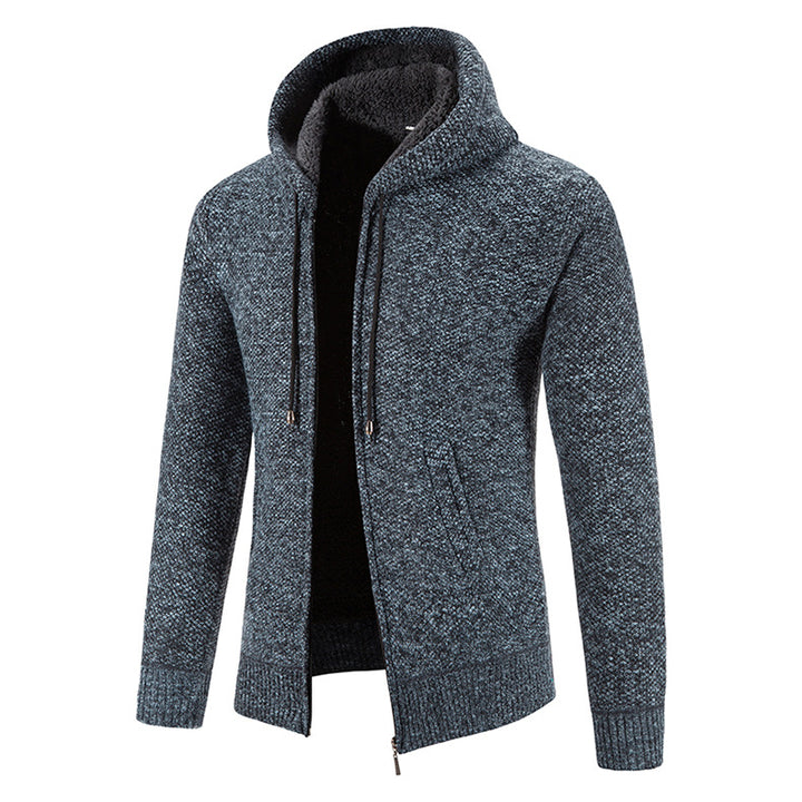 Herren Strickjacke mit moderner Kapuze und strukturiertem Design Aliams