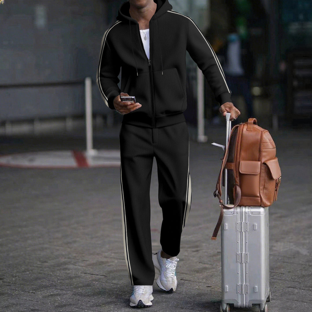 Herren Sportlicher Zweiteiliger Jogginganzug mit modernem Schnitt und praktischen Taschen Aliams