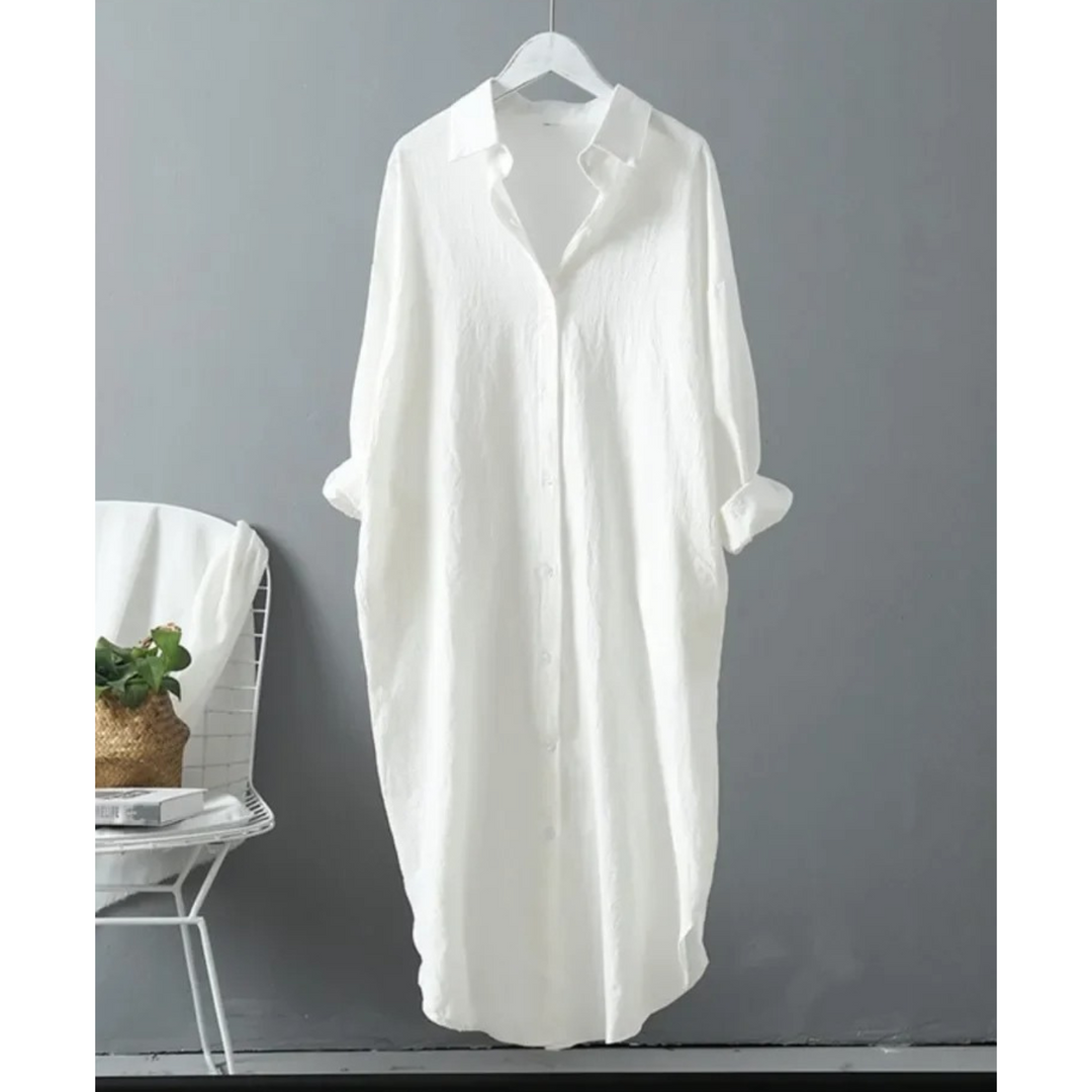 Aliams | Langärmliges Leinenkleid Damenbekleidung