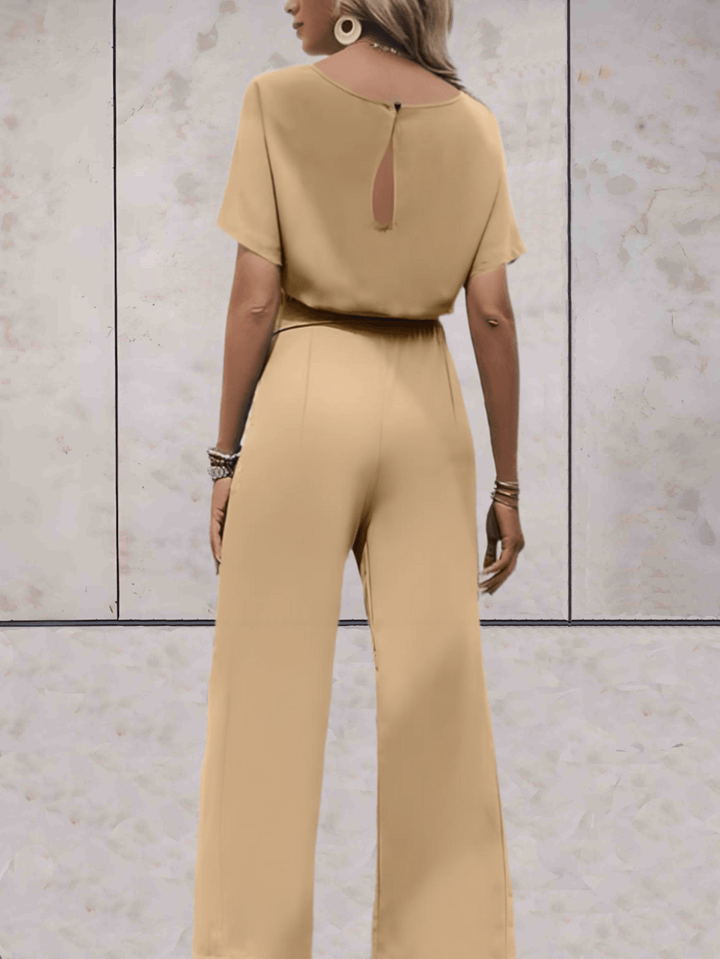Aliams | Jumpsuit mit Gürtel und Kurzen Ärmeln